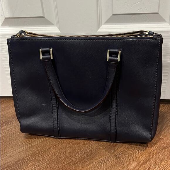 Kate Spade Navy Blue Leather Tote Bag - Picture 2 of 8
